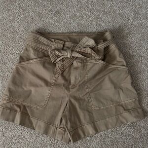 White Barn High Waist Tan Women's Shorts